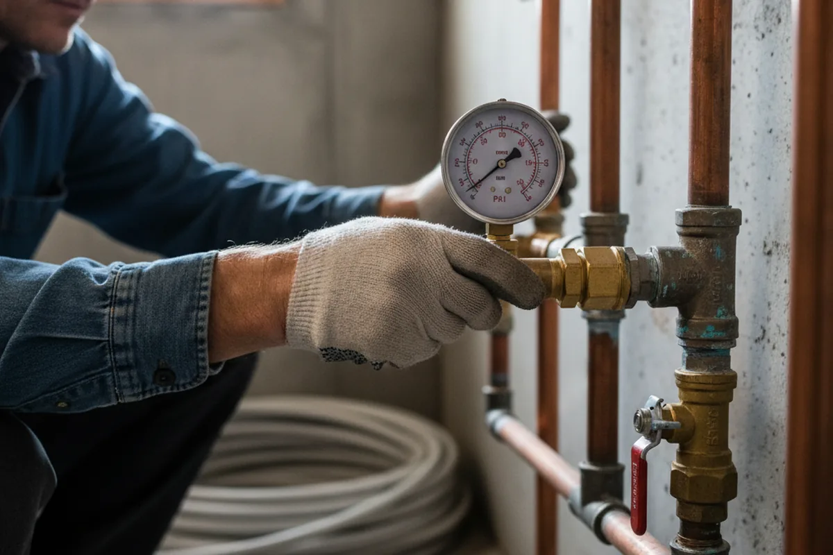 Pressure testing a repaired line during Water Line Repair in Panguitch
